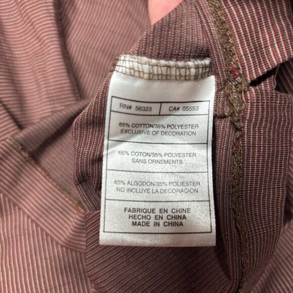 Nike Tiger Woods Collection Polo Shirt Mens L Dri Fit Golf Striped Brown Red TW - Picture 6 of 8